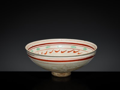Lot 145 - A RARE CIZHOU POLYCHROME ‘CHRYSANTHEMUM’ BOWL, SONG-JIN DYNASTY