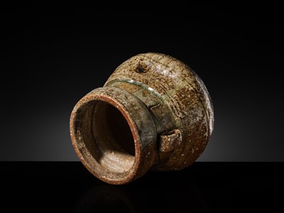 Lot 134 - A SHIGARAKI-WARE MIZUSASHI (FRESH WATER JAR), MOMOYAMA PERIOD