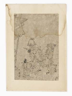 Lot 495 - UTAMARO: A WOODBLOCK PRINT OF A FESTIVAL SCENE