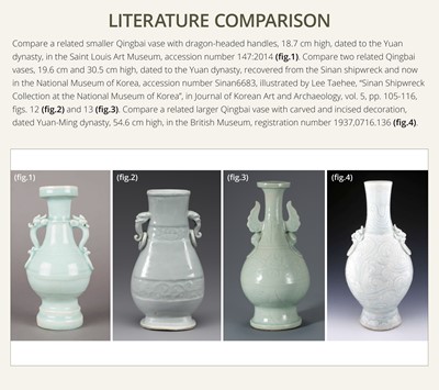 Lot 11 - A LARGE QINGBAI VASE, YUAN DYNASTY