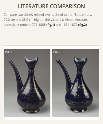 Lot 29 - A BLUE-GLAZED EWER FOR THE ISLAMIC MARKET, EARLY 18TH CENTURY