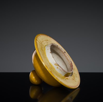 Lot 183 - A LARGE YELLOW GLAZED BALUSTER JAR AND COVER, 18TH-19TH CENTURY