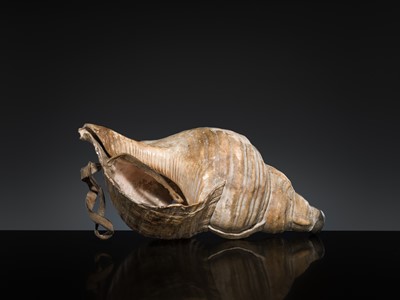 Lot 136 - A LARGE CONCH SHELL TRUMPET, HORAGAI, EDO PERIOD