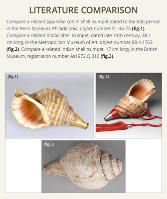 Lot 136 - A LARGE CONCH SHELL TRUMPET, HORAGAI, EDO PERIOD