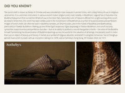 Lot 136 - A LARGE CONCH SHELL TRUMPET, HORAGAI, EDO PERIOD