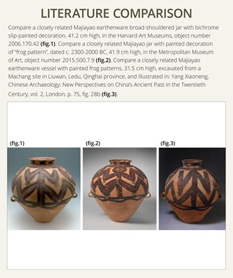 Lot 1 - A LARGE PAINTED POTTERY JAR, NEOLITHIC PERIOD, MAJIAYAO CULTURE