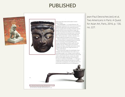 Lot 129 - A LACQUERED GILT-WOOD GYODO MASK OF A BODHISATTVA, GYODOMEN BOSATSU, MUROMACHI TO MOMOYAMA PERIOD