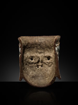 Lot 129 - A LACQUERED GILT-WOOD GYODO MASK OF A BODHISATTVA, GYODOMEN BOSATSU, MUROMACHI TO MOMOYAMA PERIOD