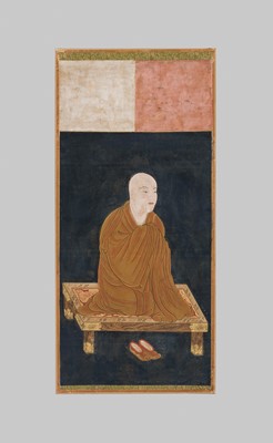 Lot 133 - A RARE SET OF PORTRAITS OF THE EIGHT PATRIARCHS OF SHINGON BUDDHISM, SHINGON DENJI HASSO, MUROMACHI PERIOD