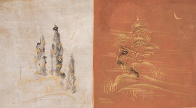 Lot 133 - A RARE SET OF PORTRAITS OF THE EIGHT PATRIARCHS OF SHINGON BUDDHISM, SHINGON DENJI HASSO, MUROMACHI PERIOD