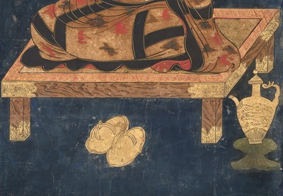 Lot 133 - A RARE SET OF PORTRAITS OF THE EIGHT PATRIARCHS OF SHINGON BUDDHISM, SHINGON DENJI HASSO, MUROMACHI PERIOD