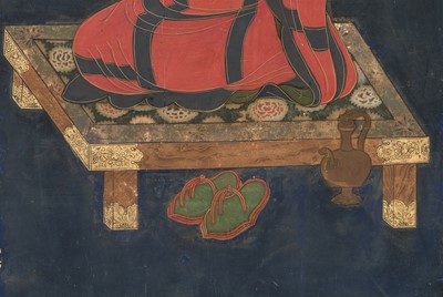 Lot 133 - A RARE SET OF PORTRAITS OF THE EIGHT PATRIARCHS OF SHINGON BUDDHISM, SHINGON DENJI HASSO, MUROMACHI PERIOD