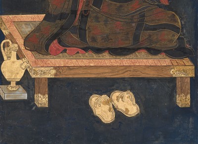 Lot 133 - A RARE SET OF PORTRAITS OF THE EIGHT PATRIARCHS OF SHINGON BUDDHISM, SHINGON DENJI HASSO, MUROMACHI PERIOD