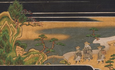 Lot 132 - A RARE SCROLL FROM A SET OF THE ILLUSTRATED LIFE OF SHINRAN SHONIN, MOMOYAMA PERIOD