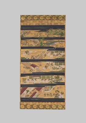 Lot 132 - A RARE SCROLL FROM A SET OF THE ILLUSTRATED LIFE OF SHINRAN SHONIN, MOMOYAMA PERIOD