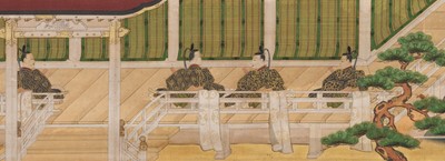 Lot 132 - A RARE SCROLL FROM A SET OF THE ILLUSTRATED LIFE OF SHINRAN SHONIN, MOMOYAMA PERIOD