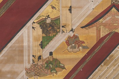Lot 132 - A RARE SCROLL FROM A SET OF THE ILLUSTRATED LIFE OF SHINRAN SHONIN, MOMOYAMA PERIOD