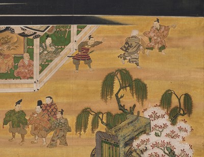 Lot 132 - A RARE SCROLL FROM A SET OF THE ILLUSTRATED LIFE OF SHINRAN SHONIN, MOMOYAMA PERIOD