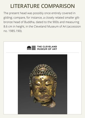 Lot 117 - A RARE AND IMPORTANT BRONZE HEAD OF BUDDHA, GORYEO DYNASTY