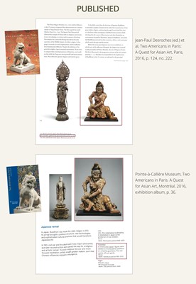 Lot 128 - A GILT AND POLYCHROME-WOOD FIGURE OF A GUARDIAN KING, KAMAKURA PERIOD