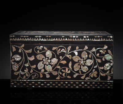 Lot 118 - A MOTHER-OF-PEARL INLAID LACQUER CHEST, JOSEON DYNASTY