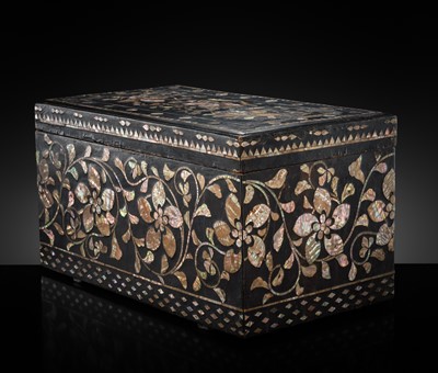 Lot 118 - A MOTHER-OF-PEARL INLAID LACQUER CHEST, JOSEON DYNASTY