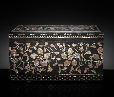 Lot 118 - A MOTHER-OF-PEARL INLAID LACQUER CHEST, JOSEON DYNASTY