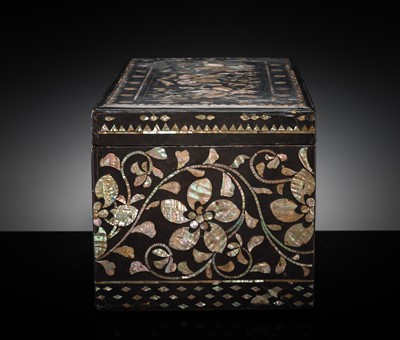 Lot 118 - A MOTHER-OF-PEARL INLAID LACQUER CHEST, JOSEON DYNASTY