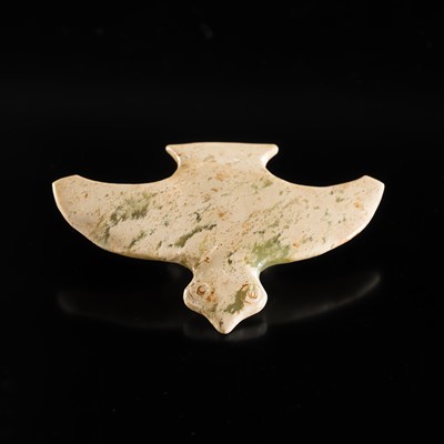 Lot 55 - A RARE CELADON JADE ‘BIRD’ PLAQUE, NEOLITHIC PERIOD, LIANGZHU CULTURE