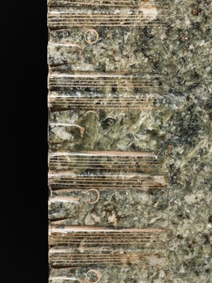 Lot 59 - A RARE AND LARGE THIRTEEN-TIERED GREEN JADE CONG, NEOLITHIC PERIOD, LIANGZHU CULTURE