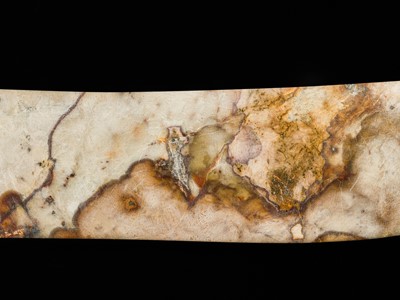 Lot 66 - A LARGE (47 CM) AND EXCEPTIONAL ‘CLOUDED’ JADE CEREMONIAL BLADE, ZHANG, SHANG DYNASTY