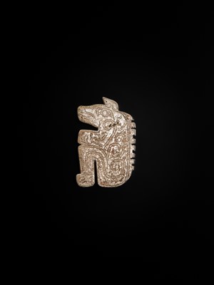 Lot 73 - A RARE AND IMPORTANT JADE ‘CROUCHING BEAR’ PLAQUE, LATE SHANG DYNASTY, 13TH-11TH CENTURY BC
