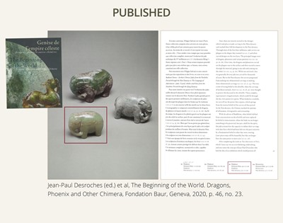 Lot 99 - AN OUTSTANDING AND EXTREMELY RARE CELADON JADE FIGURE OF AN ELEPHANT, HAN DYNASTY