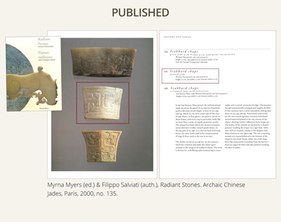 Lot 91 - A JADE ‘MASK’ SCABBARD CHAPE, WARRING STATES PERIOD TO HAN DYNASTY