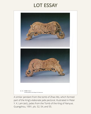 Lot 92 - A FINE AND LARGE GREEN JADE ‘RHINOCEROS’ PLAQUE, WARRING STATES PERIOD-WESTERN HAN DYNASTY