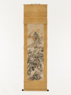 Lot 1034 - A HANGING SCROLL ‘SHAN SHUI’ PAINTING, QING