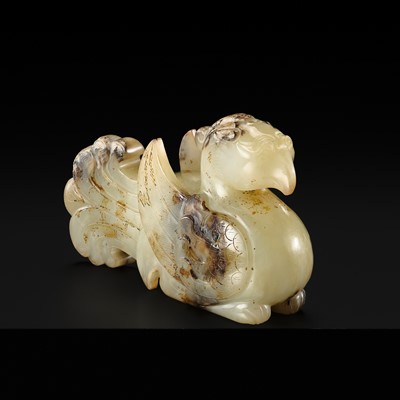 Lot 89 - A JADE FIGURE OF A PHOENIX, HAN DYNASTY