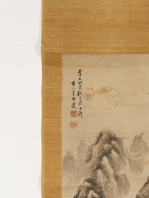 Lot 955 - A HANGING SCROLL ‘SHAN SHUI’ PAINTING, QING