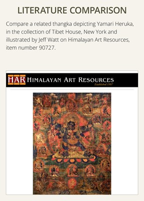 Lot 112 - A THANGKA OF HAYAGRIVA IN UNION WITH HIS CONSORT VAJRAVARAHI, 18TH-19TH CENTURY