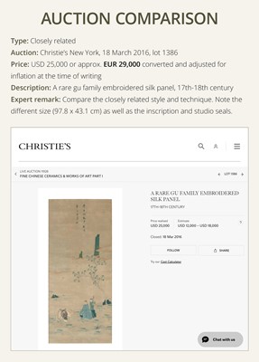 Lot 110 - AN EMBROIDERED SILK ‘LADIES AND BOYS’ PANEL, QING DYNASTY, 17TH-18TH CENTURY