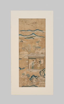 Lot 110 - AN EMBROIDERED SILK ‘LADIES AND BOYS’ PANEL, QING DYNASTY, 17TH-18TH CENTURY
