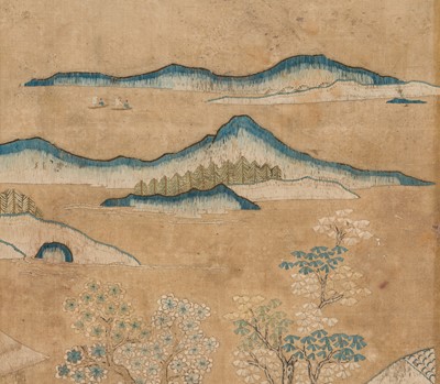 Lot 110 - AN EMBROIDERED SILK ‘LADIES AND BOYS’ PANEL, QING DYNASTY, 17TH-18TH CENTURY