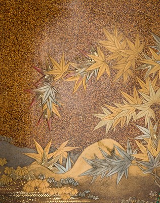 Lot 139 - A FINE SUZURIBAKO (WRITING BOX) DEPICTING A HORAGAI, EDO PERIOD