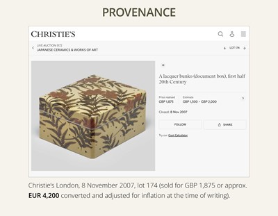 Lot 140 - A LACQUER BUNKO (DOCUMENT BOX), FIRST HALF OF THE 20TH CENTURY