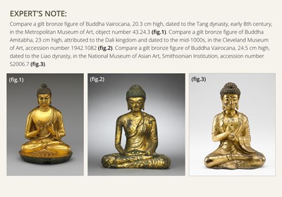 Lot 116 - A GILT-BRONZE FIGURE OF BUDDHA SHAKYAMUNI, UNIFIED SILLA PERIOD (668-935 AD), CIRCA LATE 9TH - EARLY 10TH CENTURY
