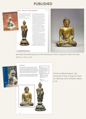 Lot 116 - A GILT-BRONZE FIGURE OF BUDDHA SHAKYAMUNI, UNIFIED SILLA PERIOD (668-935 AD), CIRCA LATE 9TH - EARLY 10TH CENTURY