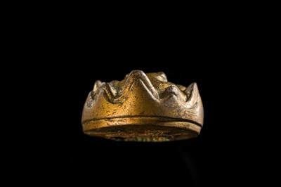 Lot 197 - A GILT-BRONZE TIGER-FORM ORNAMENT, HAN DYNASTY