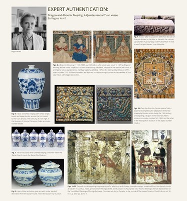 Lot 10 - AN EXCEPTIONAL AND IMPORTANT BLUE AND WHITE 'DRAGON AND PHOENIX' VASE, MEIPING, YUAN DYNASTY