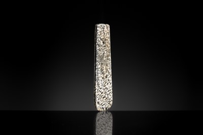 Lot 64 - A BLACK AND WHITE ‘STRIPED’ MARBLE AXE, YUE, LATE NEOLITHIC PERIOD-EARLY BRONZE AGE