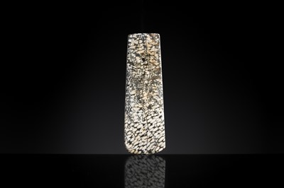 Lot 64 - A BLACK AND WHITE ‘STRIPED’ MARBLE AXE, YUE, LATE NEOLITHIC PERIOD-EARLY BRONZE AGE